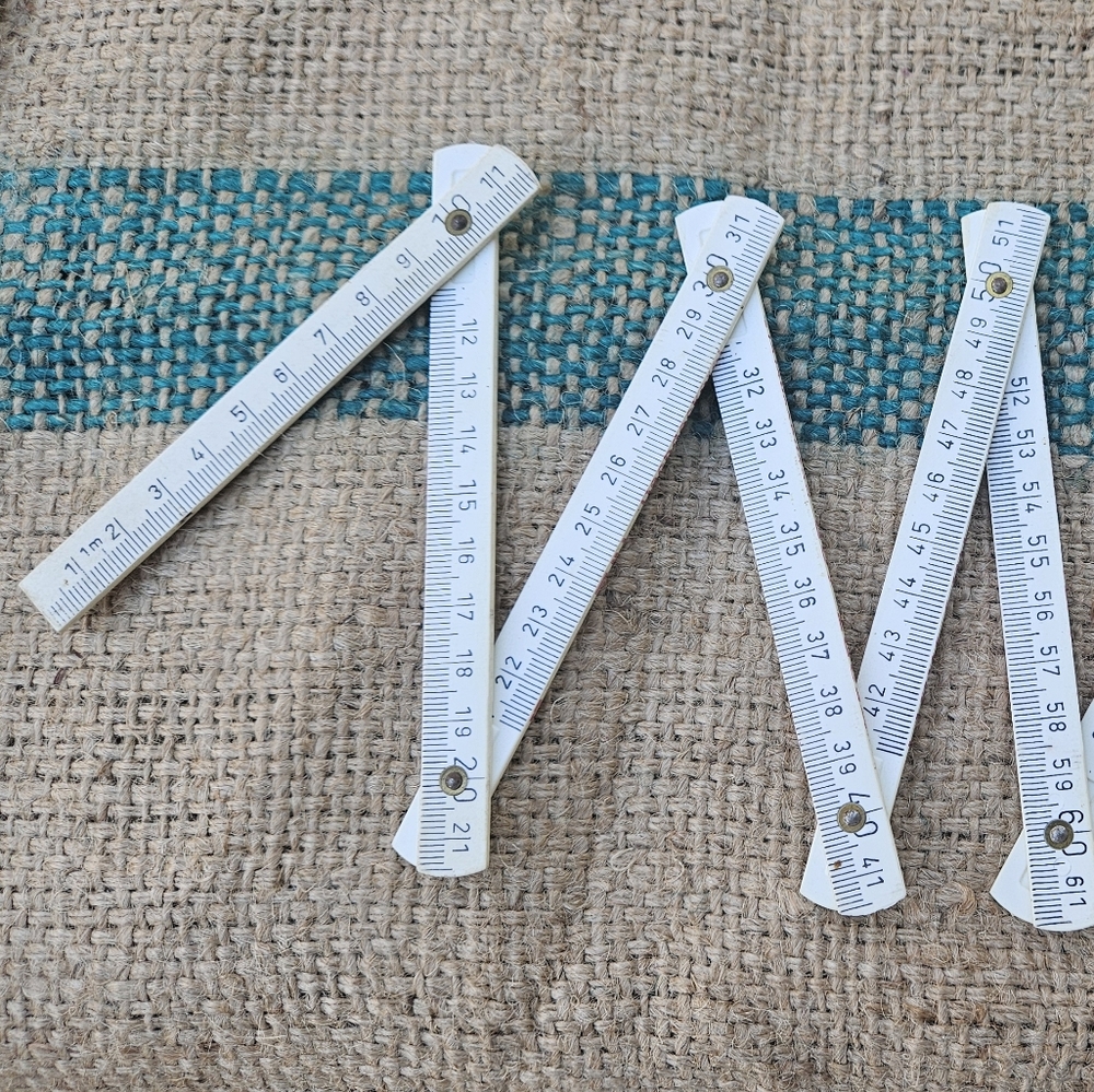 Centimeter Ruler Vintage White Plastic Folding Rule from Germany Measure - Picture 9 of 12